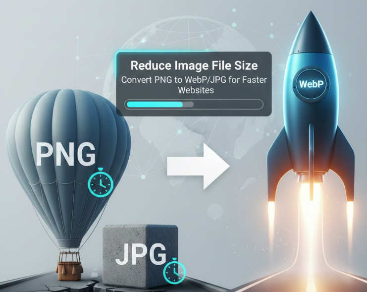 How to Reduce Image File Size: Convert PNG to JPG or WebP for Faster Websites
